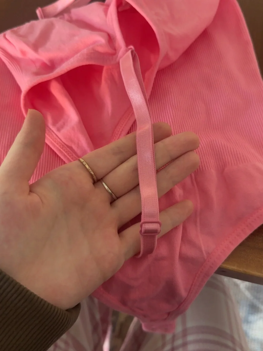 SHEIN Hot Pink Seamless Tank Bodysuit